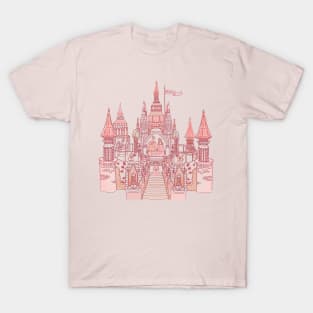 Pink Castle Line Art | Bunniesmee Wedding Edition T-Shirt